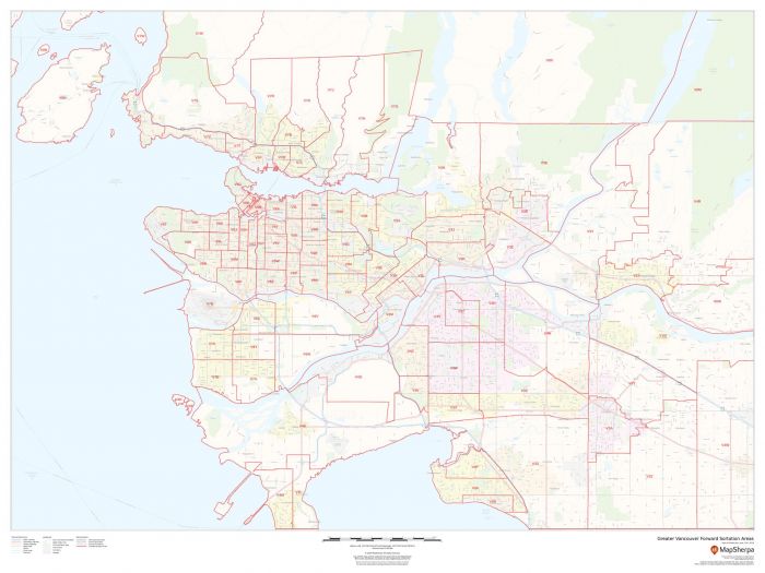 Greater Vancouver Postal Code Forward Sortation Areas Map